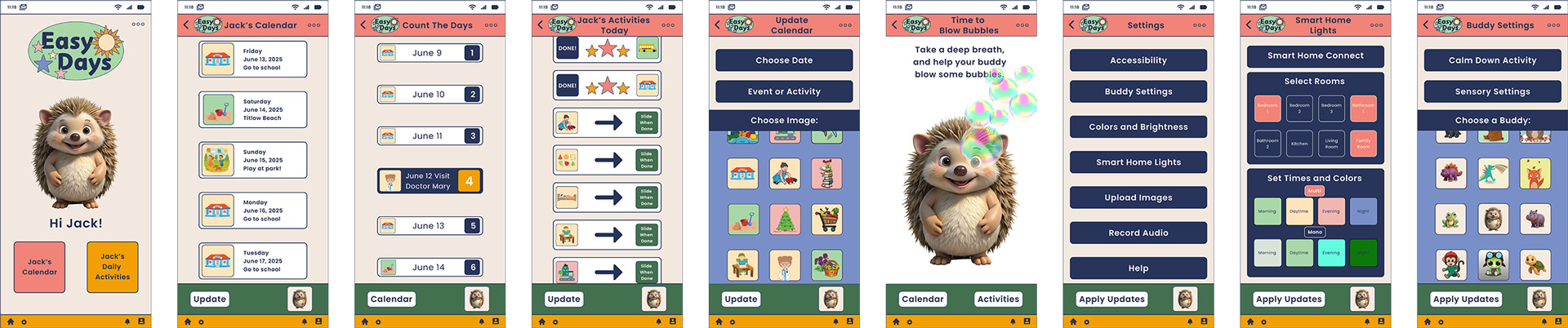 Easy Days high fidelity prototype